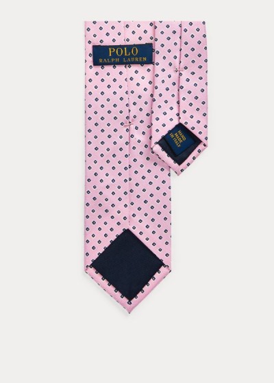 Corbatas Polo Ralph Lauren Hombre Rosas - Neat-Print Silk Narrow - VEIHW2401